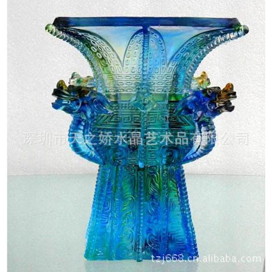霸氣風(fēng)水鎮(zhèn)宅裝飾禮品 四羊方尊 四方鼎琉璃擺件 名揚(yáng)四方 琉璃鼎