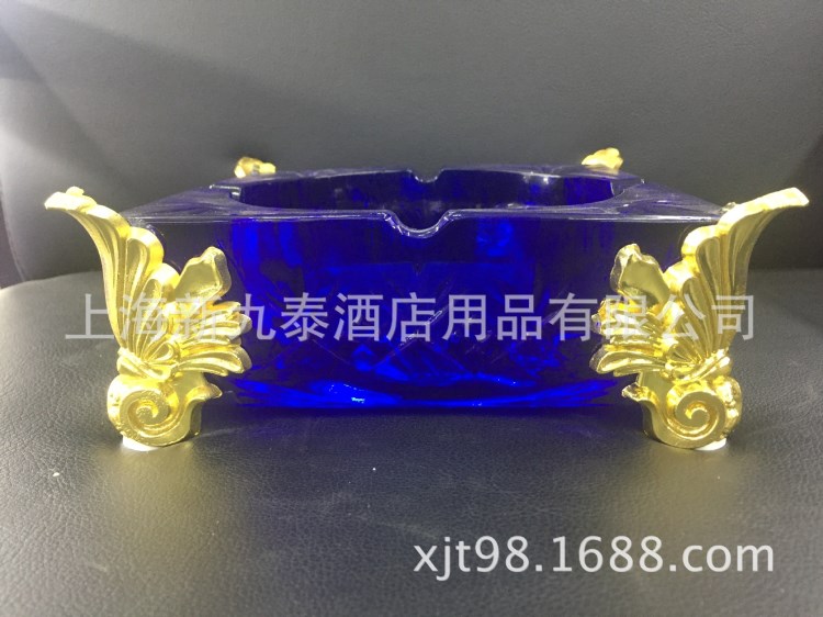 奢华欧式蓝水晶烟灰缸 个性烟缸创意时尚