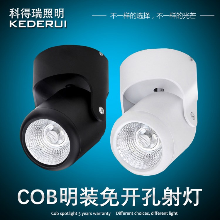 led射燈 吸頂式背景墻畫廊照畫聚光射燈 免開孔明裝天花燈