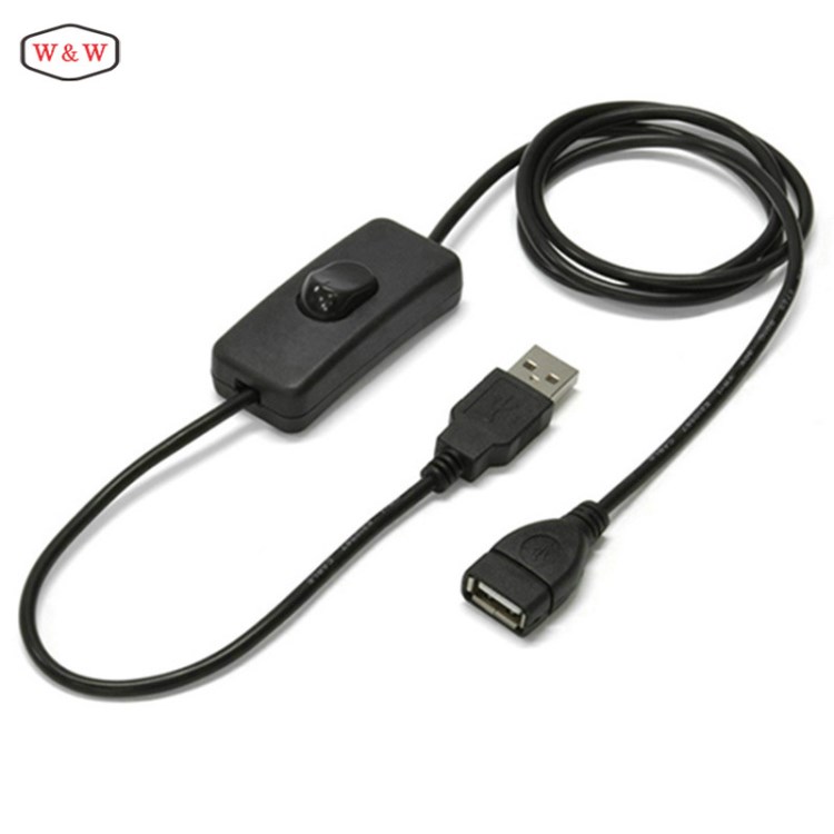 USB 5V開關(guān)數(shù)據(jù)線 USB A公轉(zhuǎn)A母延長線帶303翹板開關(guān) USB開關(guān)線