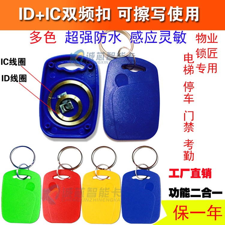 1號UID+T5577ID 讀寫雙頻復合卡防復制門禁電梯感應卡IC一卡通扣