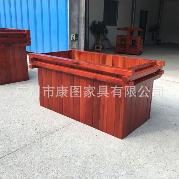 廠家定制木質(zhì)花箱 防腐木花池 園林隔離花箱 裝飾綠化花槽