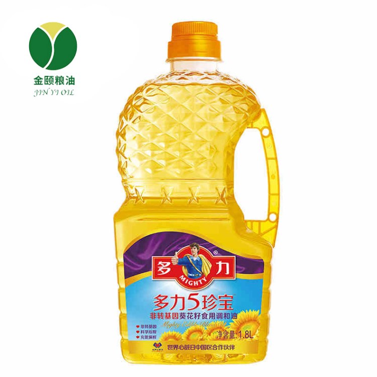 多力五珍寶葵花調(diào)和油1.8L 家用炒菜五珍寶葵花植物調(diào)和食用油