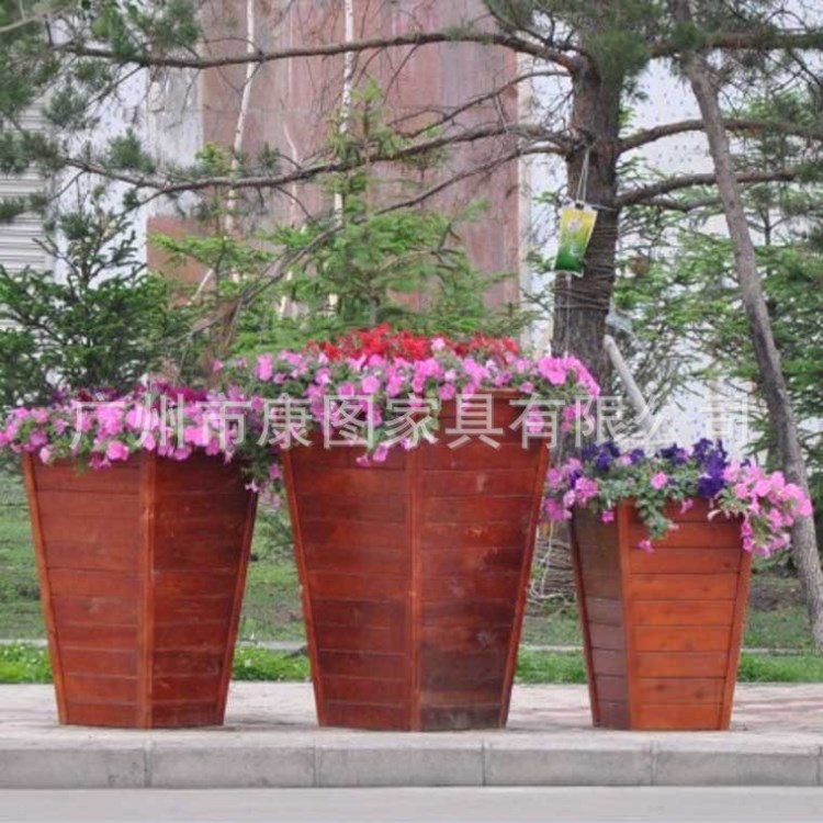 戶外防腐實(shí)木組合花箱 園林景觀花箱組合 可移動(dòng)馬路花壇