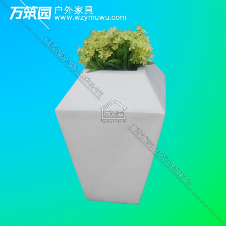 廠家推薦戶外玻璃鋼花盆方形園林落地式戶外花箱綠化工程花盆容器