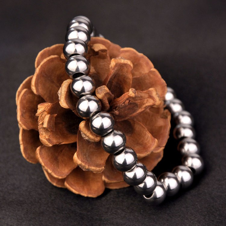 8mm鋼珠手鏈 彈力繩手串可拉伸DIY手鏈 個性不銹鋼飾品廠家直銷