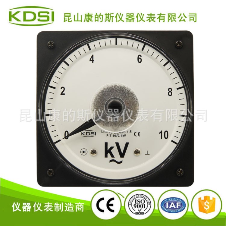 供應(yīng) 廣角度電壓表LS-110 AC10KV10/0.1KV指針電壓表 CE