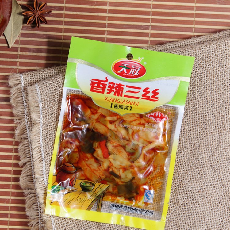 廠家直銷休閑小菜下飯菜醬菜泡菜咸菜香辣三絲120克