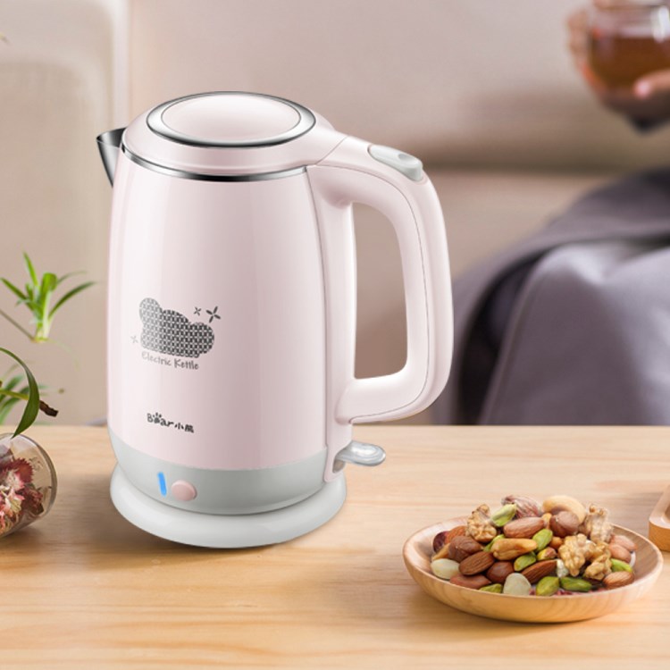 小熊電熱水壺ZDH-A15L5內(nèi)鋼外塑保溫防燙電水壺1.5升容量