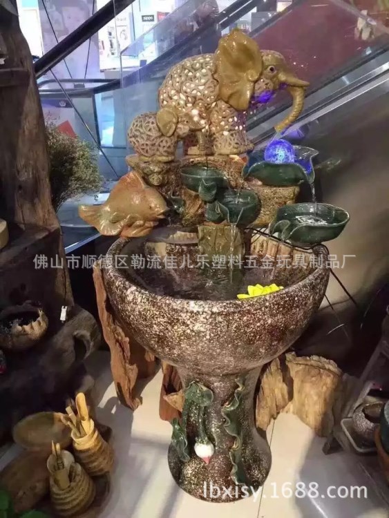 大號(hào)陶瓷流水器擺件落地客廳水景噴泉加濕器魚(yú)缸風(fēng)水招財(cái)庭院擺件