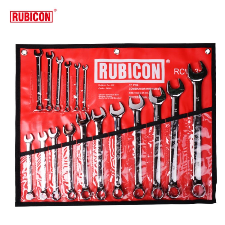 RUBICON羅賓漢梅開(kāi)扳手RCW-317扳手兩用雙頭呆扳手17支工具套裝