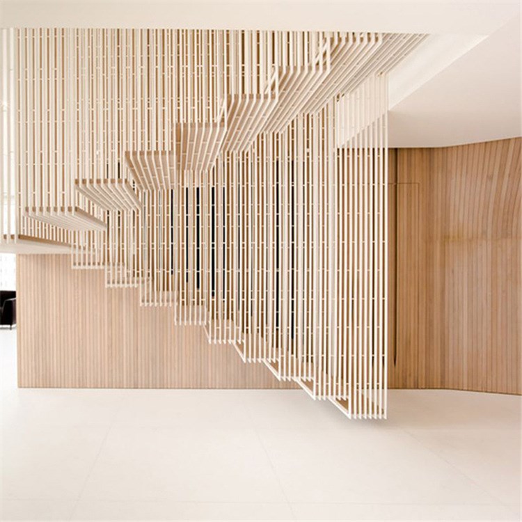 佛山工廠暢銷占地小浮梯油畫村實木踏步漂浮樓梯