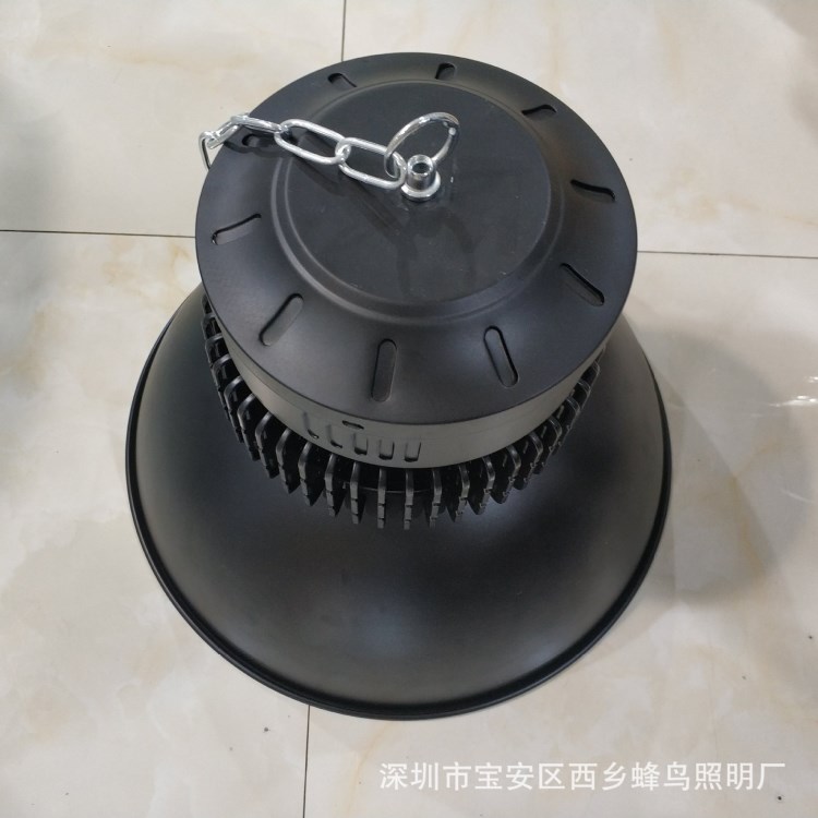 led工礦燈100w廠礦燈 工廠黑色鰭片天棚燈帶電源盒工地高頂燈