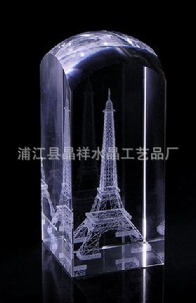 水晶內(nèi)雕禮品 晶祥水晶專門設(shè)計(jì)3D建筑塔高樓水晶內(nèi)雕 紀(jì)念品