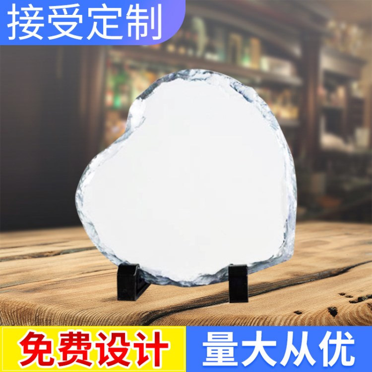 廠家批發熱轉印石版畫 熱轉印耗材石畫 心形石板畫工藝巖石畫定制