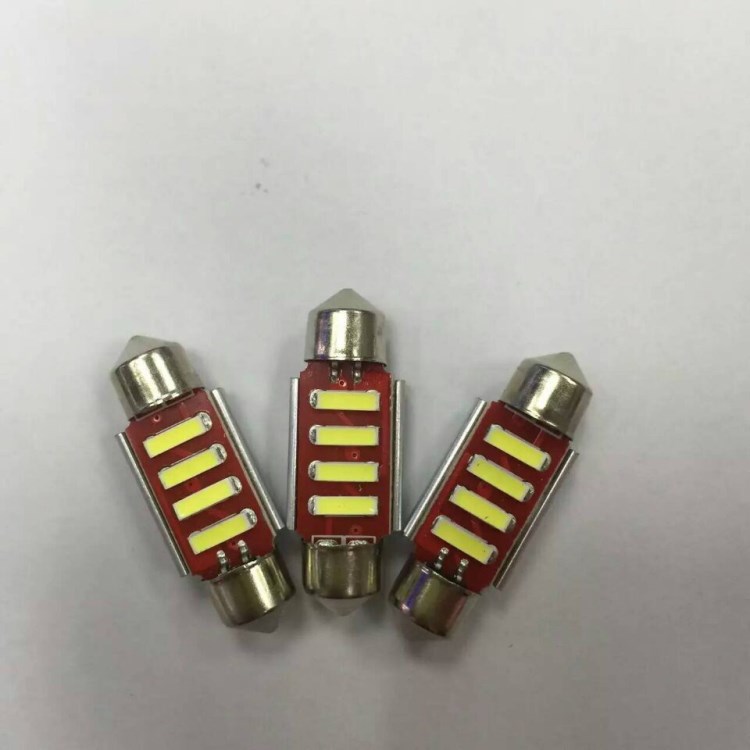 雙尖LED車頂燈36mm 7020 4smd LED車燈鋁件 解碼閱讀燈車廂燈燈泡