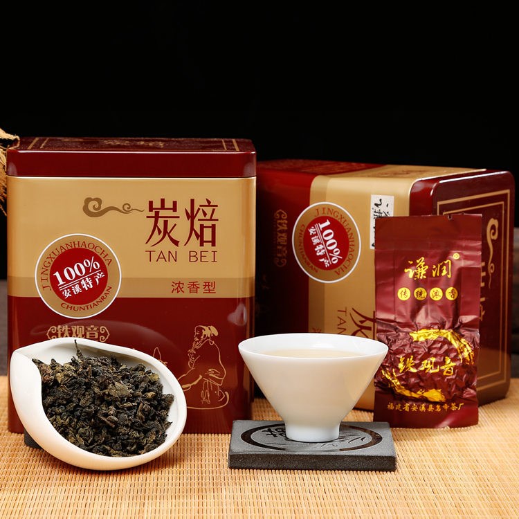 廠家批發(fā)茶葉安溪高山韻香鐵觀音春茶特級炭焙濃香型鐵罐裝500克