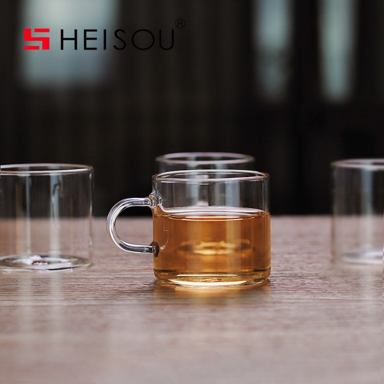 heisou 功夫小茶杯耐熱玻璃茶具杯子品茗杯150ML 4只