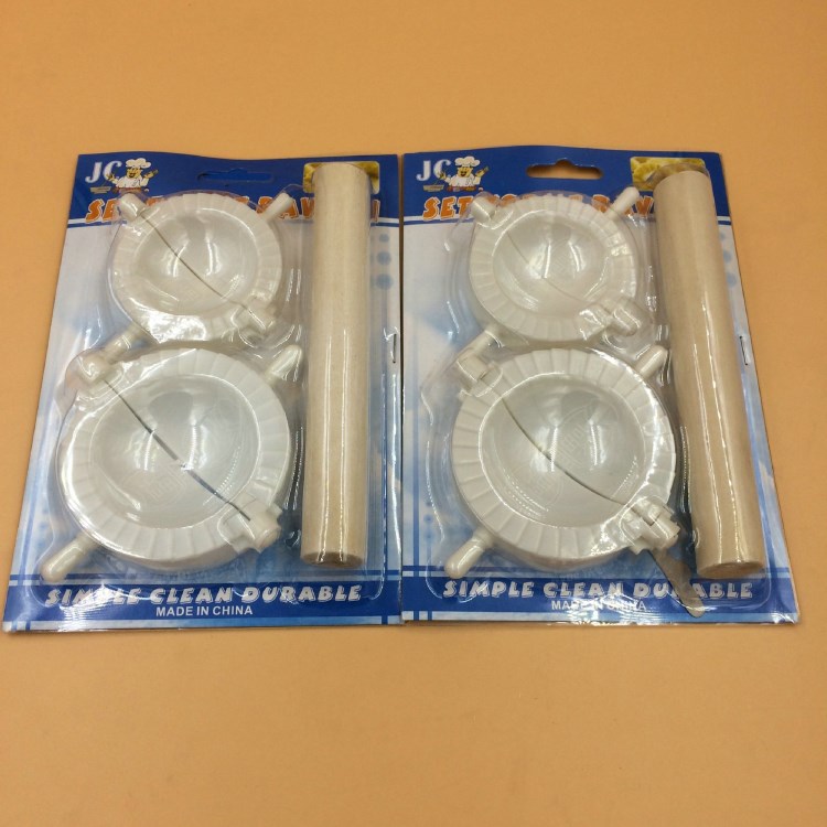 餃子模 三件套塑料包餃子器 帶搟面杖 義烏2元百貨文具日用品批發