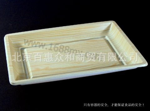 批發一次性餐盒 壽司托盤刺身容器角皿 木紋托盤 食品拼盤 一次性