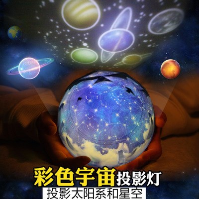 彩色魔鉆投影燈夢幻宇宙星空燈智能旋轉(zhuǎn)LED小夜燈創(chuàng)意USB燈