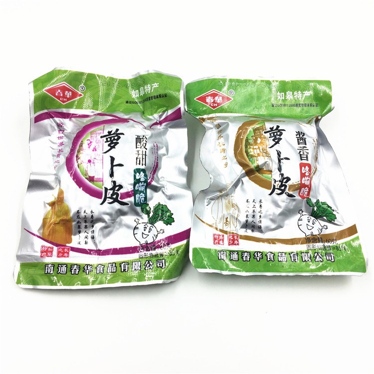 春華風(fēng)干蘿卜皮2口味供選小包裝零食一箱40袋*60G