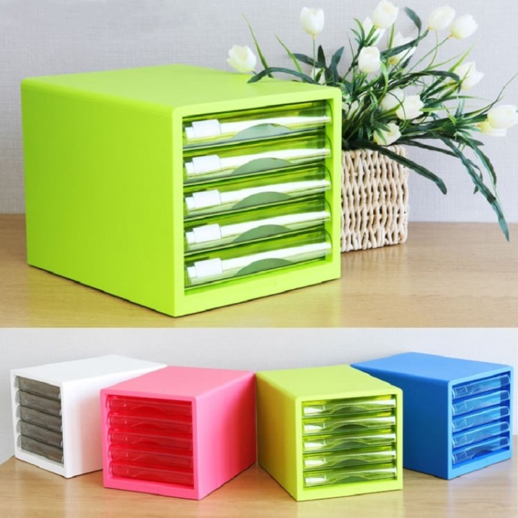 得力9777彩色文件柜 5層文件箱 桌面文件柜 資料柜 塑料柜