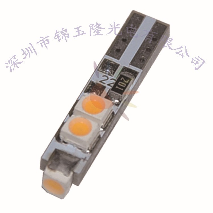 錦玉隆廠家一手貨源直銷T5 5SMD3528暖白汽車LED燈儀表燈T5燈座