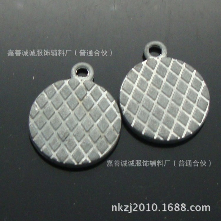 19mm合金畫面金屬吊牌滾鍍掛鍍電鍍色圓形帶柄扣服飾輔料裝飾掛牌