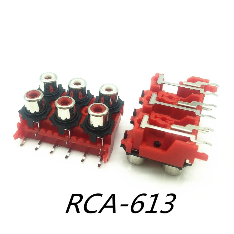 廠家直銷RCA-613插座AV蓮花插座音頻插座6位孔插座電視機(jī)插件