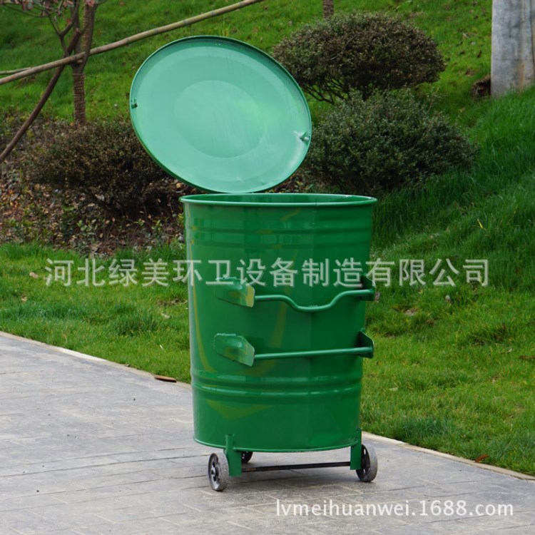 加厚帶蓋垃圾桶 圓鐵皮環衛垃圾桶 戶外240L垃圾桶 廠家批發