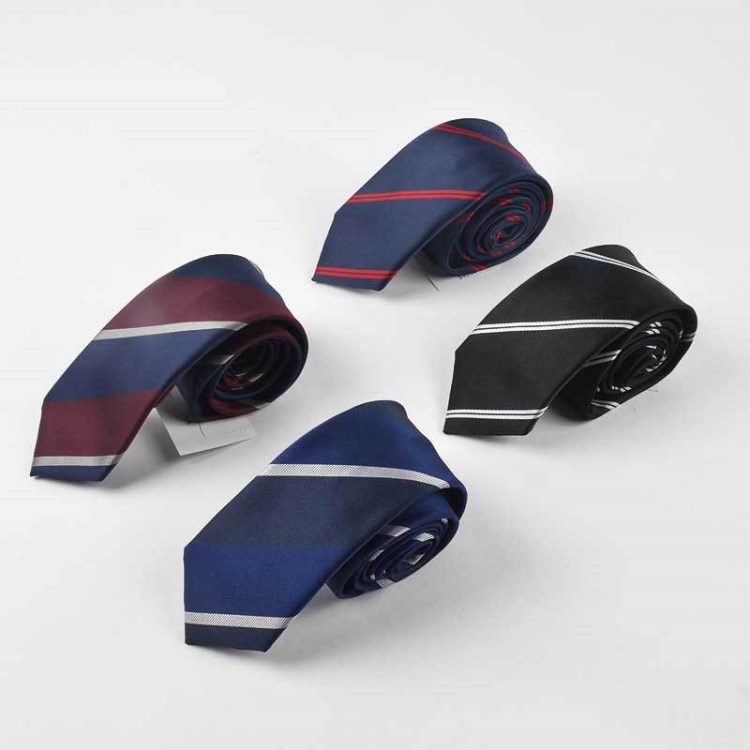 現貨男士領帶正裝小領帶5.5cm滌絲條紋領帶廠家定制直銷