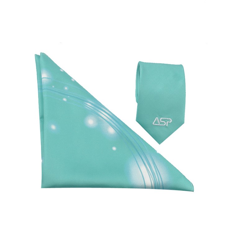 定制款時尚男士真絲刺繡領帶套裝男士方巾繡花配套領帶廠家直銷