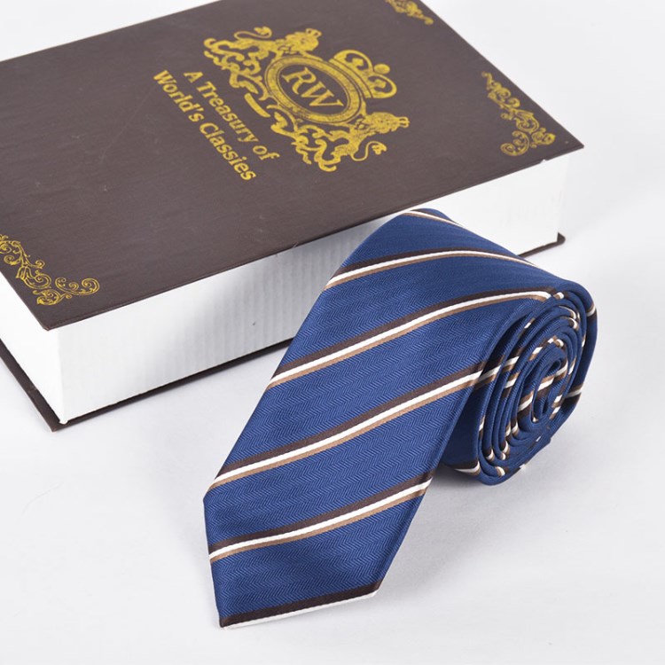 現貨男士領帶時尚商務正裝職業(yè)領帶7cm提花條紋領帶廠家供應