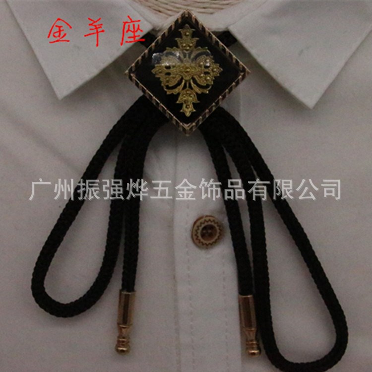 ZQY韓版bolo tie 時尚百搭銅片永不褪色波洛領(lǐng)帶。