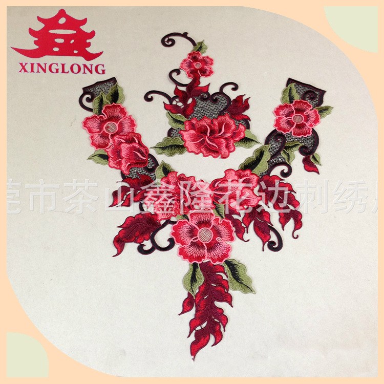 精品 彩色水溶領(lǐng)花+袖子對花套裝 各式水溶領(lǐng)花花邊