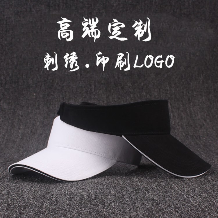 廠家定制棉色空頂帽時尚休閑無頂鴨舌帽訂做logo印刷刺繡帽子