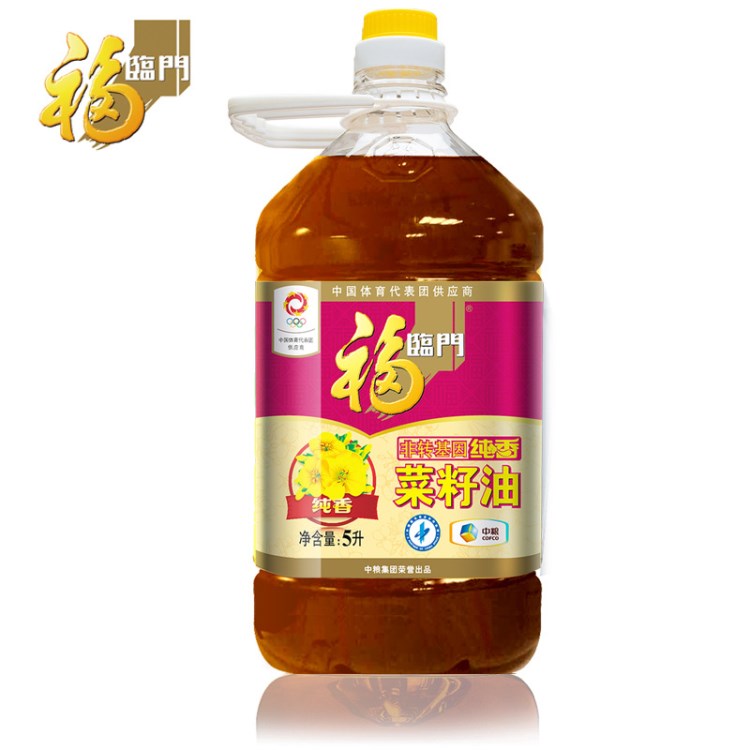 中糧福臨門香菜籽油5L 傳統(tǒng)風(fēng)味非轉(zhuǎn)基因油菜籽食用油 家用團購