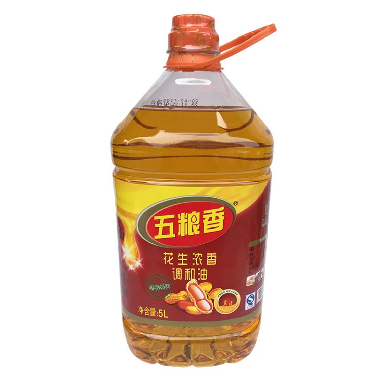 廠家供應(yīng) 家庭餐飲專用 5L五糧香非轉(zhuǎn)基因花生調(diào)和油壓榨植物油