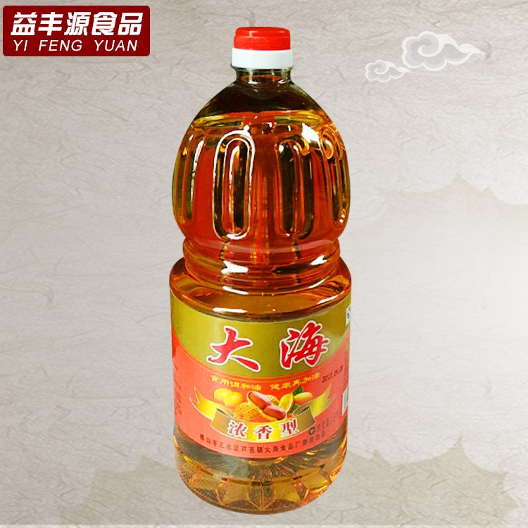 大海1.8L 濃香型食用油壓榨一級花生油1.8L 物理壓榨 食用油 健康