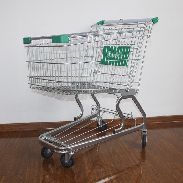廠家定制德式超市購物車 125L金屬帶凳購物車商場KTV便利購物推車