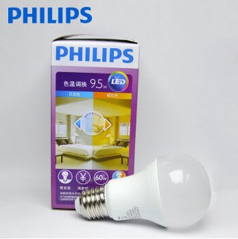 飛利浦PHILIPS  LED球泡 9.5W 白光 黃光E27