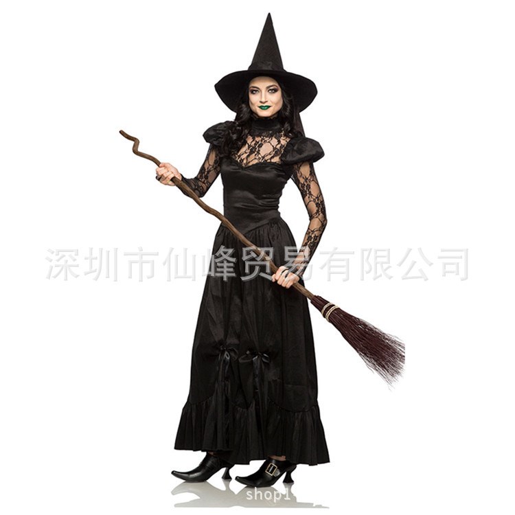 萬(wàn)圣節(jié)服裝成人Cosplay魔法女巫裝扮女巫婆衣服女巫長(zhǎng)裙女巫服裝