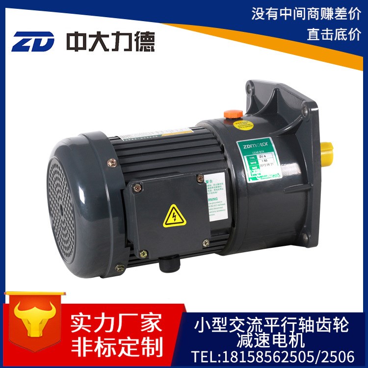 ZD中大電機100W-750W小型交流齒輪減速機三相異步電動機2#出軸22