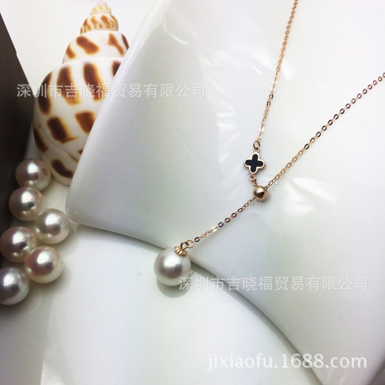 18K金滴膠幸運(yùn)草項(xiàng)鏈 調(diào)節(jié)項(xiàng)鏈 Y字調(diào)節(jié)鏈 帶調(diào)節(jié)珠 廠價(jià)批發(fā)