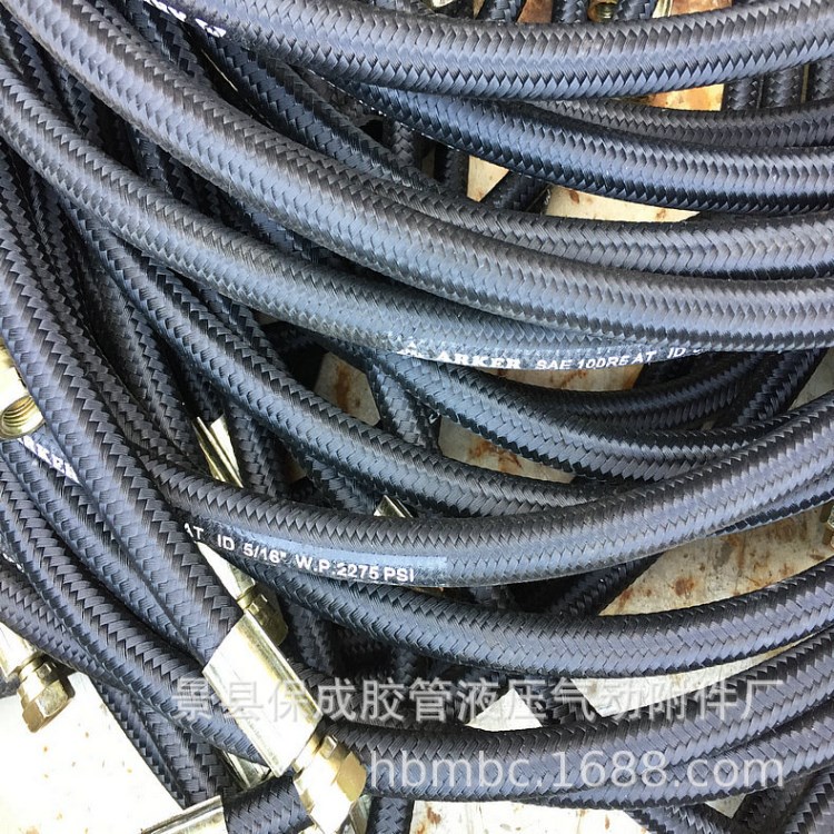 SAE100 R5外编黑色尼龙线液压胶管 黑色棉线液压胶管高压