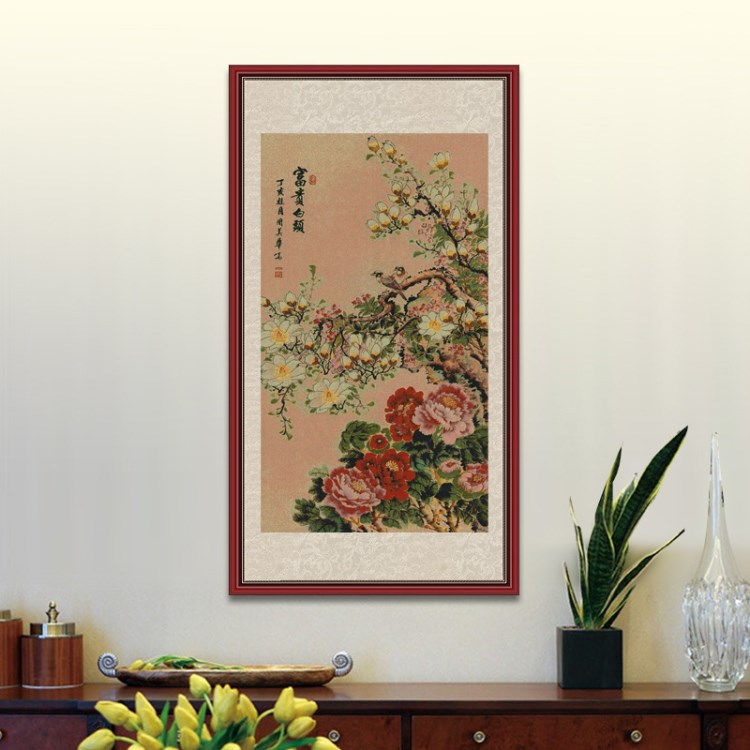 富貴白頭金絲織錦畫(huà)絲綢畫(huà)夫妻白頭絲綢畫(huà)花鳥(niǎo)畫(huà)動(dòng)物金絲織錦國(guó)畫(huà)