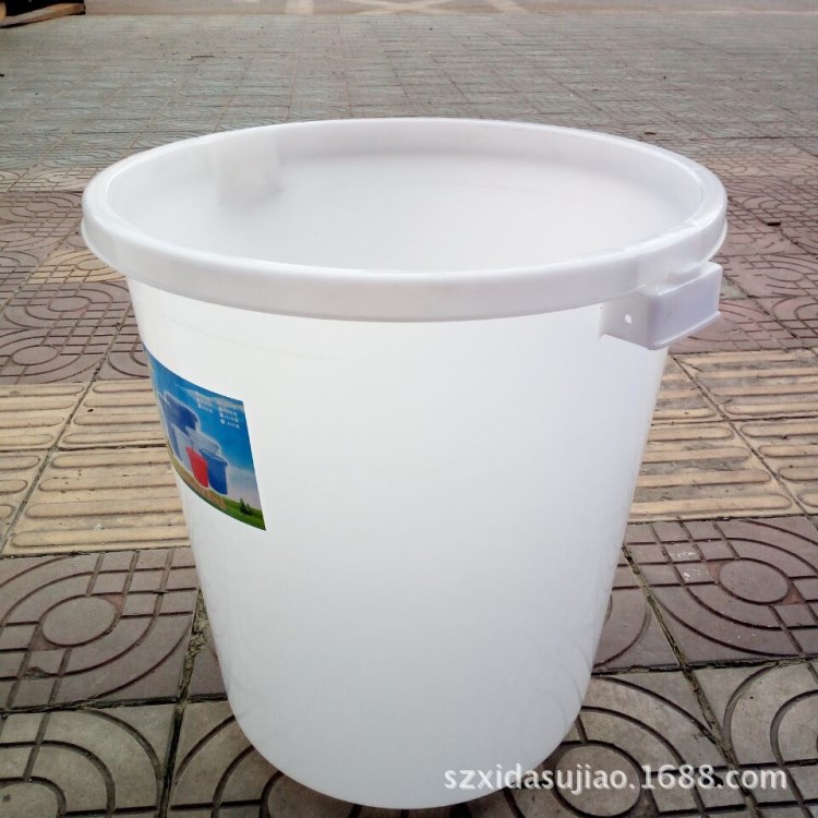 廠家批發供應120L食品級塑料大白桶 食品級塑料桶周轉儲物桶帶鐵
