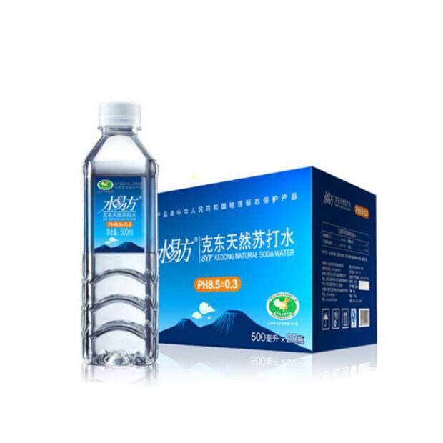 黑龙江 水易方克东天然苏打水 500ml*20瓶 整箱批发