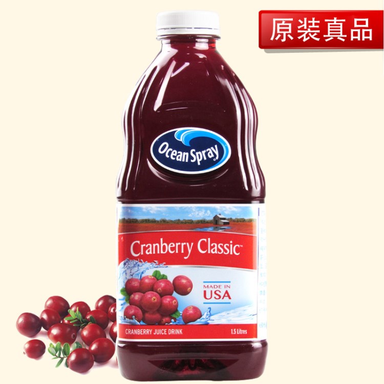 調(diào)酒果汁 美國蔓越莓汁飲料 CRANBERRY 1.5L單瓶優(yōu)鮮沛蔓越莓